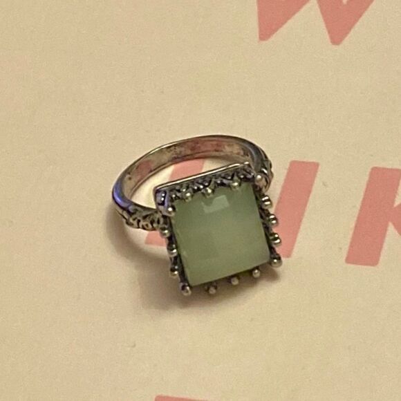 The Thrones 925 Silver Vintage inspired Peridot ring sz 7 - Picture 5 of 8